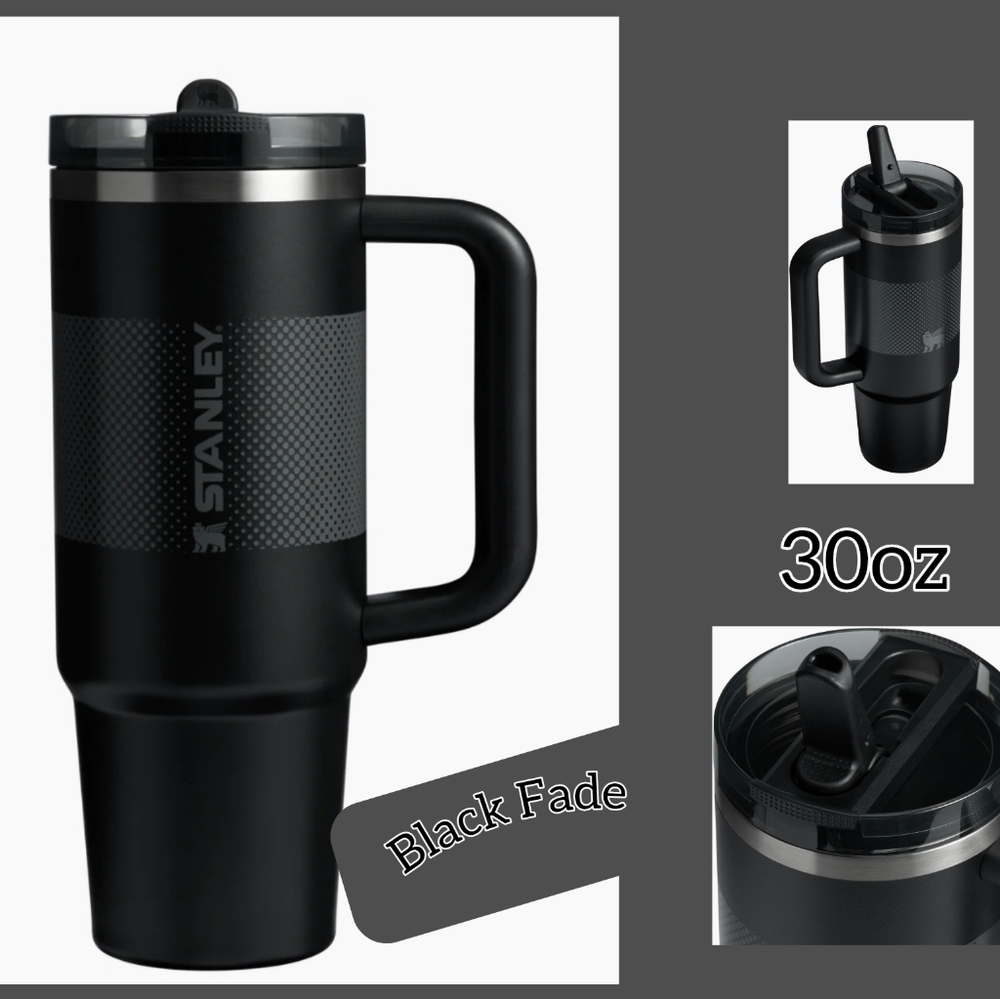 STANLEY 30oz ProTour Flip Straw Tumbler Leakproof NEW "Black Fade"